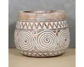 Oriental Galerie Dekofigur Holz Vase Blumenkübel whitewash 20 cm Ø (1 St)