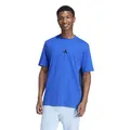 Adidas Men's Essential Three Stripes Single Jersey Tee, Team royal Blue/Black, M