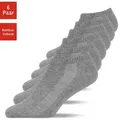 SNOCKS Sneakersocken Kurze Sneaker Socken für Herren & Damen (6-Paar) aus atmungsaktiver Naturfaser grau 39-42