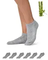 Snocks Premium Bambus Sneaker Socken Herren und Damen 6 Paar - Weiche Atmungsaktive Knöchelsocken gegen Schweißfüße - Ideal für Sport und Alltag Gr.39-42 Farbe Hellgrau