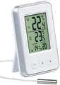PEARL Außenthermometer: Digitales Innen- und Außen-Thermometer mit Uhrzeit und LCD-Display (Thermometer mit Außenfühler, mit Fühler, Kfz)