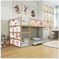 WANDKIND Wandtattoo Aufkleber für IKEA KURA Kinderbett Prinzessinnen (Ohne Möbel) IKB511, wieder ablösbar