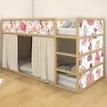 WANDKIND Aufkleber für IKEA KURA Kinderbett Hochbett Klebefolie Möbelfolie Sticker Kinderzimmer Prinzessinnen (Möbel nicht inklusive) IKB511 (5 Sticker Set)
