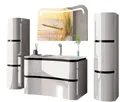 Homeline Badezimmer-Set Bad Möbelset Lady Schwarz oder Weiß Hochglanz 90 cm, (Badezimmer set, 5-St., 5 Teilig)