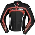 IXS Sport RS-600 1.0 Motorrad Lederjacke, schwarz-weiss-rot, Größe 62 für Männer
