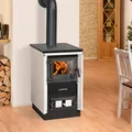 Justus Rustico-50 2.0 Küchenofen Holzherd Küchenherd Stahl Weiß 7 kW