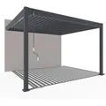 Weide Deluxe Wand Pergola Voll Aluminium 3 x 3,6 M Lamellendach Anthrazit Pavillon