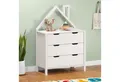 IDIMEX Kommode ELANO, Kinderzimmer Schubladenkommode aus Massivholz Haus-Form Weiß