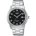 Casio Kollektion Herren Uhr Analog Quarz mit Edelstahlarmband MTP-1221A-1AVEG, Schwarz, único
