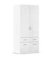 rauch Drehtürenschrank CELLE, Weiß Hochglanz, mit 2 Türen, mit 1 Kleiderstange, BxHxT 91 x 197 x 54 cm