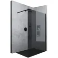 Mai & Mai Duschwand Duschwand für Dusche Duschabtrennung Schwarz Profil Glas Nano Glas, Einscheibensicherheitsglas 90 cm x 200 cm