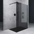 Mai & Mai 90x200cm Walk-In Dusche Schwarz Duschwand für Dusche Duschabtrennung ESG-Sicherheitsglas 10mm NANO Glas BRAM3 Bremen2VG
