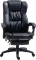 Vinsetto Bürostuhl mit Massagefunktion, Ergonomisch Schreibtischstuhl mit Liegefunktion, mit Drehfunktion, Fernbedienung, Kunstleder, Schwarz