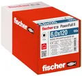 fischer PowerFull II 6,0 x 120, Premium Vollgewindeschraube (100 Stk.) mit innovativer Spitzengeometrie, Stahlschraube für tragende Holzkonstruktionen mit Zylinderkopf, vermindert Spaltrisiko