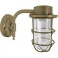 Außenwandlampe Messing massiv Glas E27 IP44 H: 21 cm in Maritim Wandlampe außen - Gold