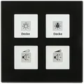 KNX RF+ Funk Glastaster Plus 4-fach mit Aktor, Schwarz