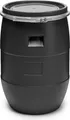 Garronda 60L Plastikfass Schwarz Lebensmittelfass aus HDPE-Kunststoff Regentonne für Garten GD-0078