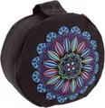 GURU SHOP Yoga Kissen, Yogakissen, Bedrucktes Meditationskissen mit Dinkel Füllung - Schwarz, 13x30x30 cm