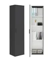 mokebo Mehrzweckschrank schmal (42 cm) 'Der Kompakte' Made in Germany aus Holz Schmaler Haushaltsschrank 1 Tür 3 Fachböden 180 cm hoch Universalschrank Anthrazit
