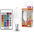 OSRAM E14 LED in Kerzenform mit Fernbedienung und Farbwechsel dimmbar 4,5W wie 25W warmweißes Licht