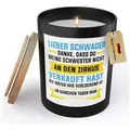 22Feels Duftkerze Deko Schwager Geschenk Hochzeit Geburtstag Weihnachten MEINE Schwester, MADE IN GERMANY, Europäisches Sojawachs, Handgegossen schwarz