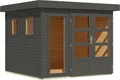 Karibu Gartenhaus Pentus 3,5 Flachdach aus Nordischer Fichte terragrau 242x246 cm