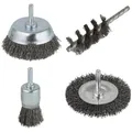 WOLFCRAFT Drahtbürsten-Set - silberfarben