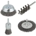 wolfcraft 1 Stahldraht-Bürsten-Set 4-tlg., S=6mm (2133000)