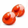 NEMAXX® FS1 Tap & Go Fadenkopf (Trimmerkopf) – Tippautomatik Doppelfaden – für Motorsense/Freischneider – M10 x 1,25 Linksgewinde – 2 mm – Schnittkreis 380 mm – Orange (2 Stück)