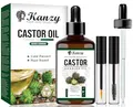 Kanzy Rizinusöl Kaltgepresst 100% Rein, 50ml Castor Oil for Hair Growth Natürlich Rizinus Öl für Körper, Haare, Nägel, Wimpern, Augenbrauen