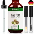 Kanzy Rizinusöl Bio Kaltgepresst 100% Rein, Organic Castor Oil for Hair Growth 