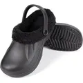 Clogs gefüttert warme Hausschuhe Gartenschuhe Winter Pantoletten Leicht EVA Schwarz 44 - Schwarz - 44