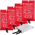 Feuerlöschdecken Set 4 Stück Glasfaser Küche Brandschutz Feuerdecke