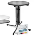 Beautissu Bistrotisch Outdoor Rund Ø 60 cm – Beistelltisch Balkontisch Stabiler Gartentisch Rund Klappbar 70 cm hoch – Campingtisch Partytisch Esstisch Gastro – Schwarz Bistroni