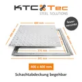 SA-40 Stahl Schachtabdeckung verzinkt begehbar 400 x 400 mm Tränenblech