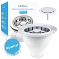 Pop-Up Ablaufgarnitur für die Spüle Ø 114mm mit Überlauf - Küchenspüle Spülen...