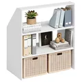 Bellamio Aland Dachschrägen Regal in weiß – offener Dachschrägenschrank mit 3 Fächern – Bücherregal/Kleiderschrank – platzsparender Stauraum für schräge Wände – Nischenschrank 100x90x50 (HxBxT)