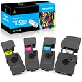 LeciRoba TK-5230 für Kyocera TK5230 TK-5220 Toner für Kyocera Ecosys P5021cdw P5021cdn , M5521cdw M5521cdn Printers (4-Pack,1Schwarz/1Cyan/1Magenta/1Gelb)