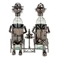 Deko Weinflaschen Ständer - 4 Motive - Metall Figuren Flaschen Halter anthrazit