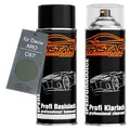 TRISTARcolor Autolack Spraydosen Set für Dacia/ARO C67 Gris Olive Nacre Metallic/Thymian Grün Perl Basislack Klarlack Sprühdose 400ml