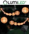 LUMILED Solar Lampion Lichterkette 20 LEDs Solarlichterkette 7,6m außen Garten