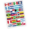 28 Länderfahnen Flaggen Set auf 2 Din A4 Bögen jede Fahne 4,9x3,3cm Aufkleber Sticker für Modellbau Fahrrad Auto Motorrad Deko Länder R108 (Panamericana)