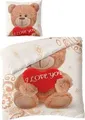 2 tlg Winter Bettwäsche Microfaser 135x200 cm Thermo Fleece Teddy Love