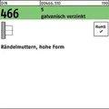 Rändelmutter DIN 466 hohe FormM4 5 galv.verz. 100 Stück