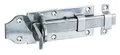 Alberts 116910 Schlossriegel | gerade, mit flachem Griff und befestigter Schlaufe | Edelstahl | Platte 120 x 45 mm