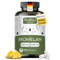 Bromelain Hochdosiert, 1000 mg (2500 GDU) pro Tag - 150 magensaftresistente Kapseln - Natürlicher Ananas Extrakt - In Deutschland produziert, laborgeprüft und vegan