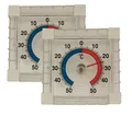 2x Fensterthermometer selbstklebend ca. 7,5x7,5cm, Außenthermometer, Thermometer