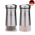 bonris Salz- und Pfefferstreuer-Set aus Edelstahl mit Glasboden, Salz- und