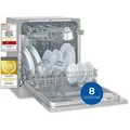 Exquisit Geschirrspüler GSP5508-030D silber | Spülmaschine 55 cm | ECO-Modus | Maßgedecke: 8 | Tischgerät - Silber