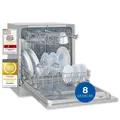 Exquisit Tischgeschirrspüler, 55cm breit, klein, ECO-Modus, GSP5508-030D silber